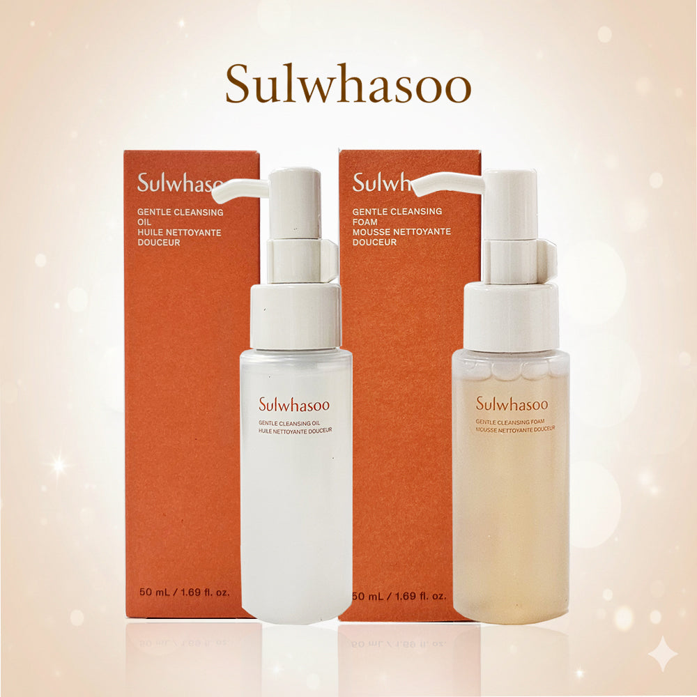 Sulwhasoo Gentle Cleansing Duo — Cleansing Foam 50ml + Cleansing Oil 50ml.Travel Size