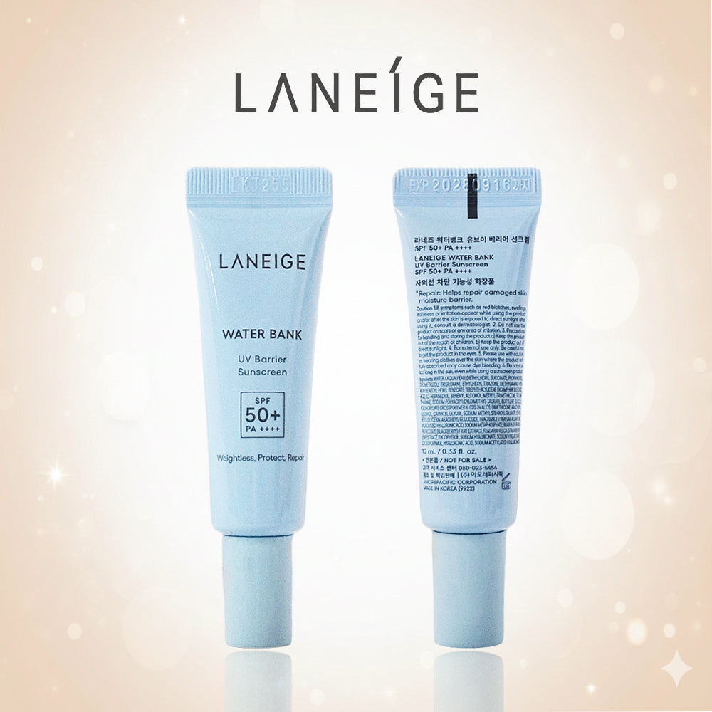LANEIGE Water Bank UV Barrier Sunscreen SPF50 PA+++ 10 ml x 3ea – Individual Mini