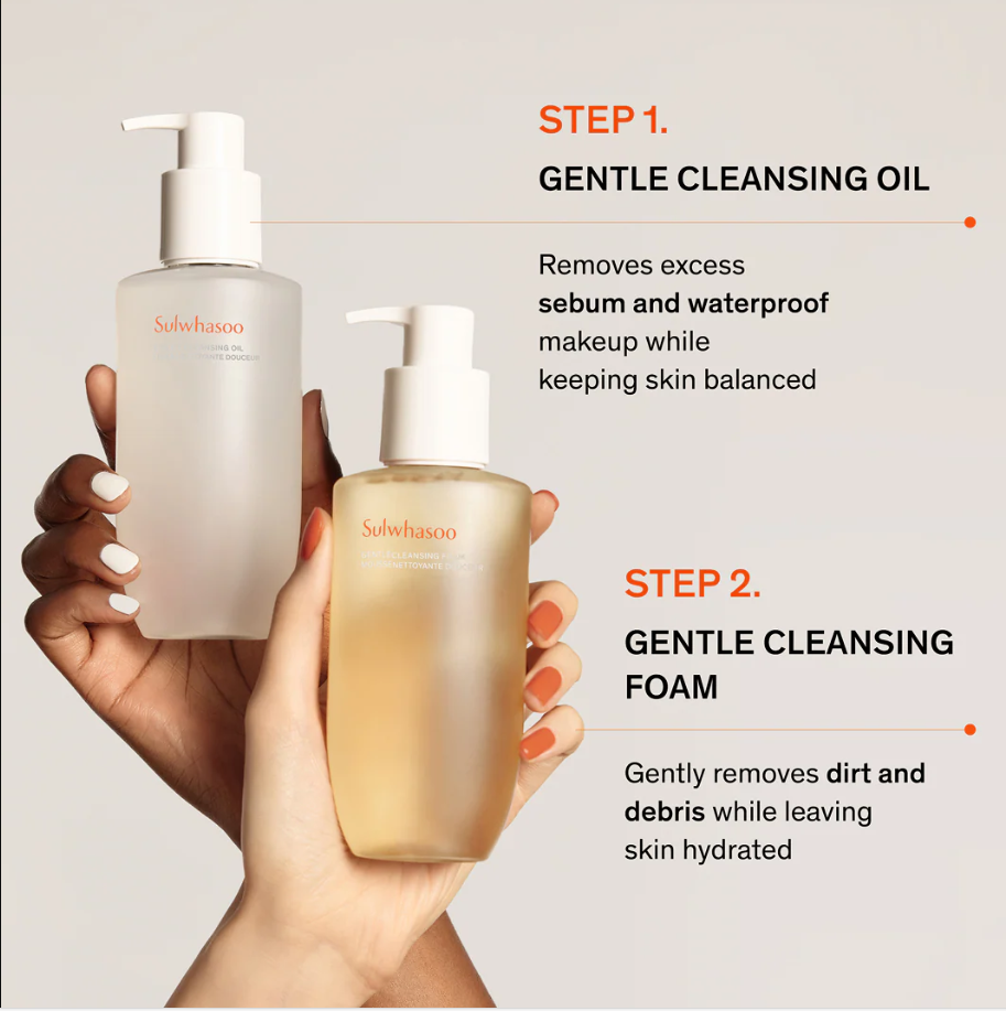 Sulwhasoo Gentle Cleansing Duo — Cleansing Foam 50ml + Cleansing Oil 50ml.Travel Size